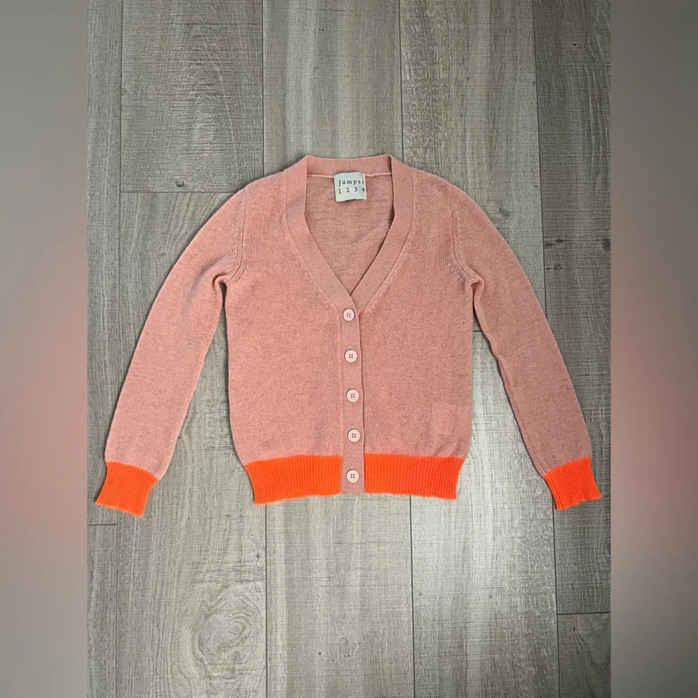 Jumper 1234 Women's Contrast Cashmere Cardigan - Picture 7 of 11